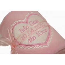 Personalised Embroidered Baby Girl Blanket With Cute Heart Design